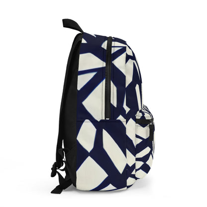 Geometric Pattern Blue & White Backpack: Sleek Style for Any Adventure