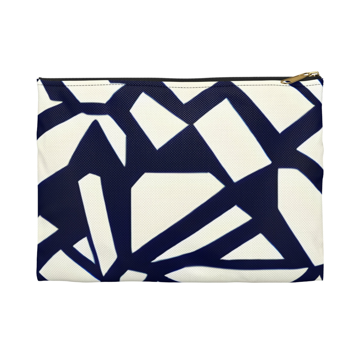 Geometric Zipper Pouch in Chic Navy and White Design