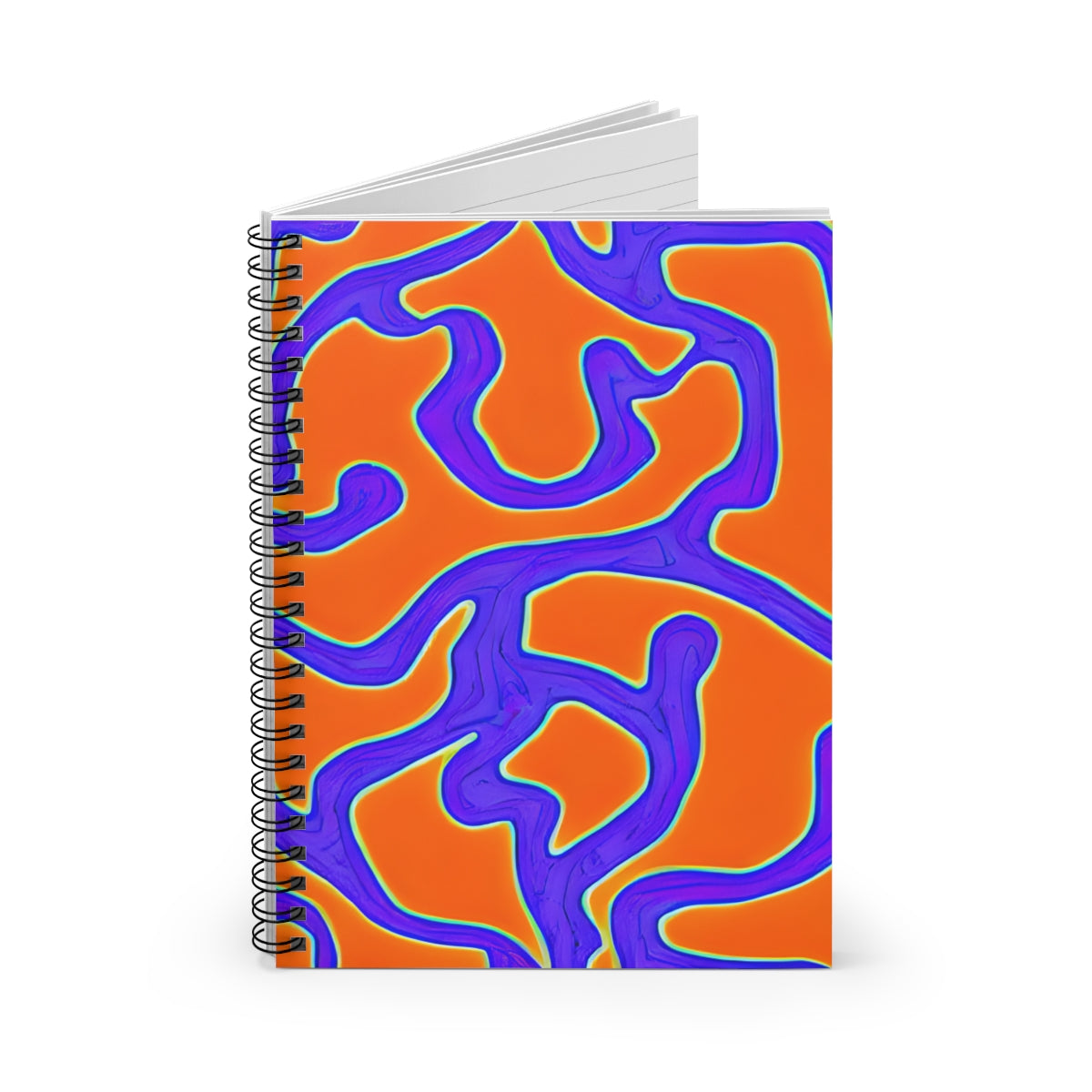 Swirly Delight: Orange and Blue Spiral Notebook