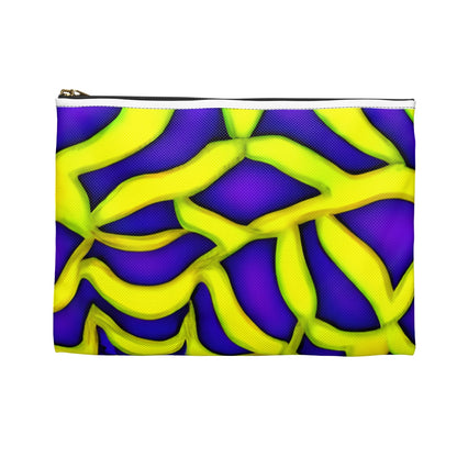 Abstract Zipper Pouch in Vibrant Yellow and Blue Design