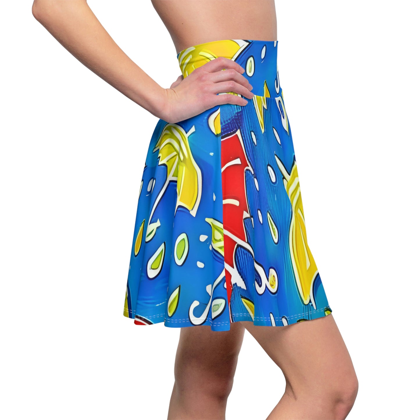 Rain or Shine: The Cheerful Blue and Yellow Umbrella Skirt