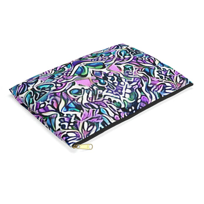 Colorful Zippered Pouch: Purple, Blue & Green Design