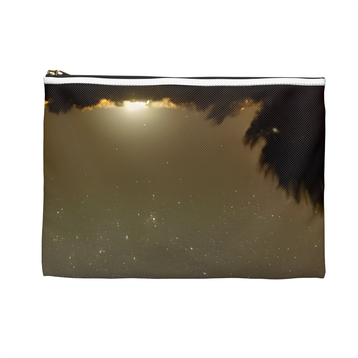 Starry Accessory: Black and White Galaxy Zipper Pouch