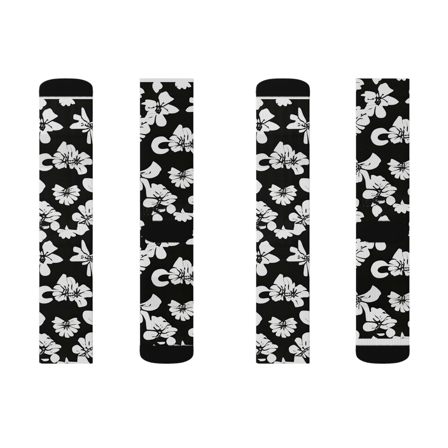 Flower Power: Black and White Socks for Women