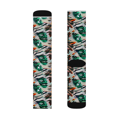 Bold & Bright: Green and Orange Pattern Socks