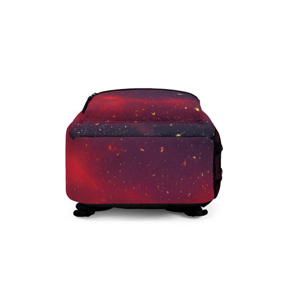 Galactic Backpack with Stunning Red & Purple Print