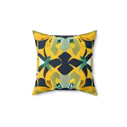 Bold, Abstract Yellow and Black Pillow - Unique Design