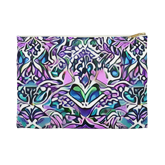 Colorful Zippered Pouch: Purple, Blue & Green Design