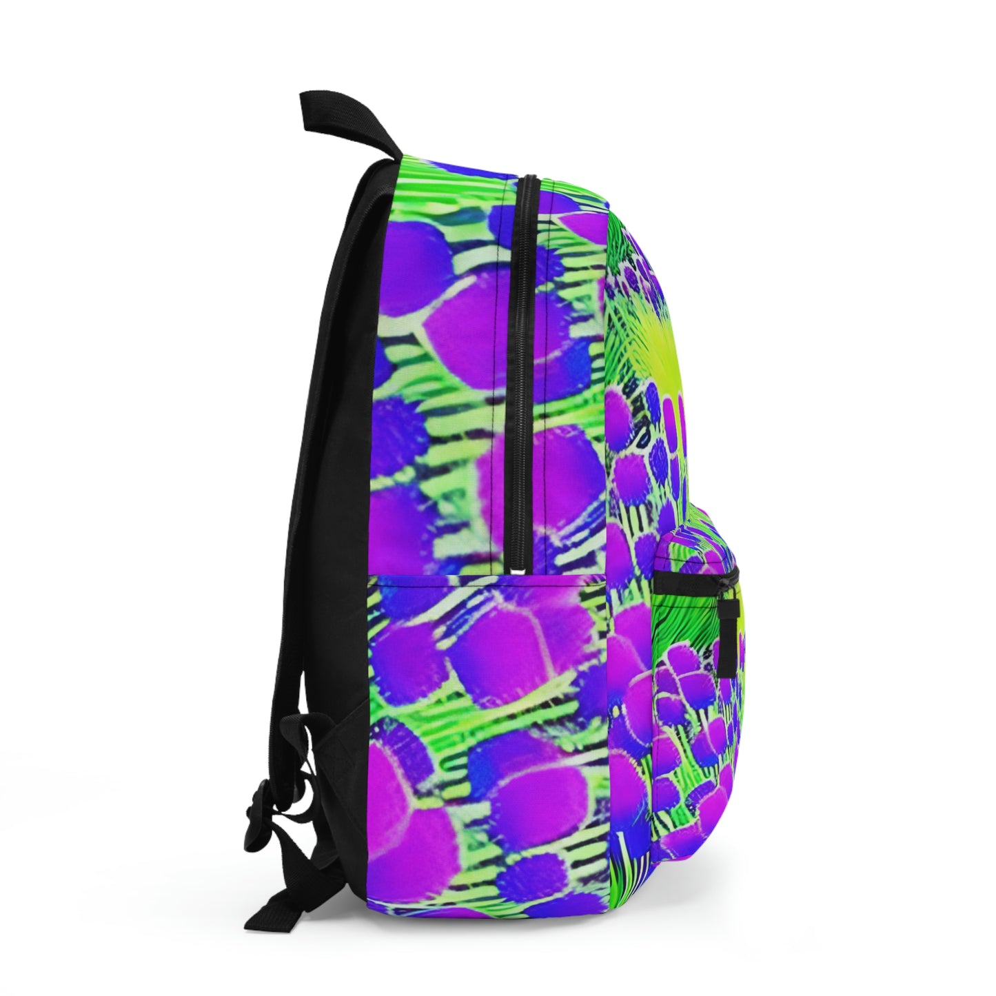 Floral Dreams: Purple and Blue Backpack with Flower Design