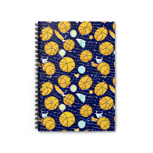 Bouncy Hoops Notebook: Spiral Bound with Basketball Design