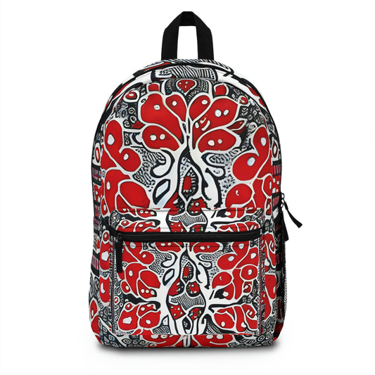 Bold Red and White Backpack: Stand Out on the Go!