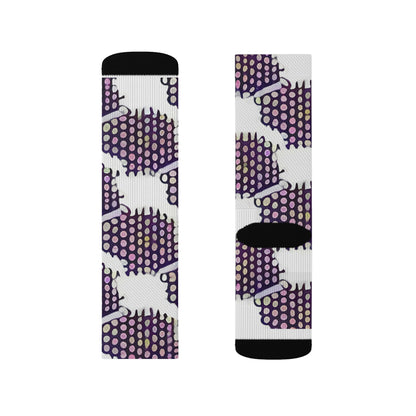 Stylish Purple & White Patterned Socks - Great Footwear Accessory!