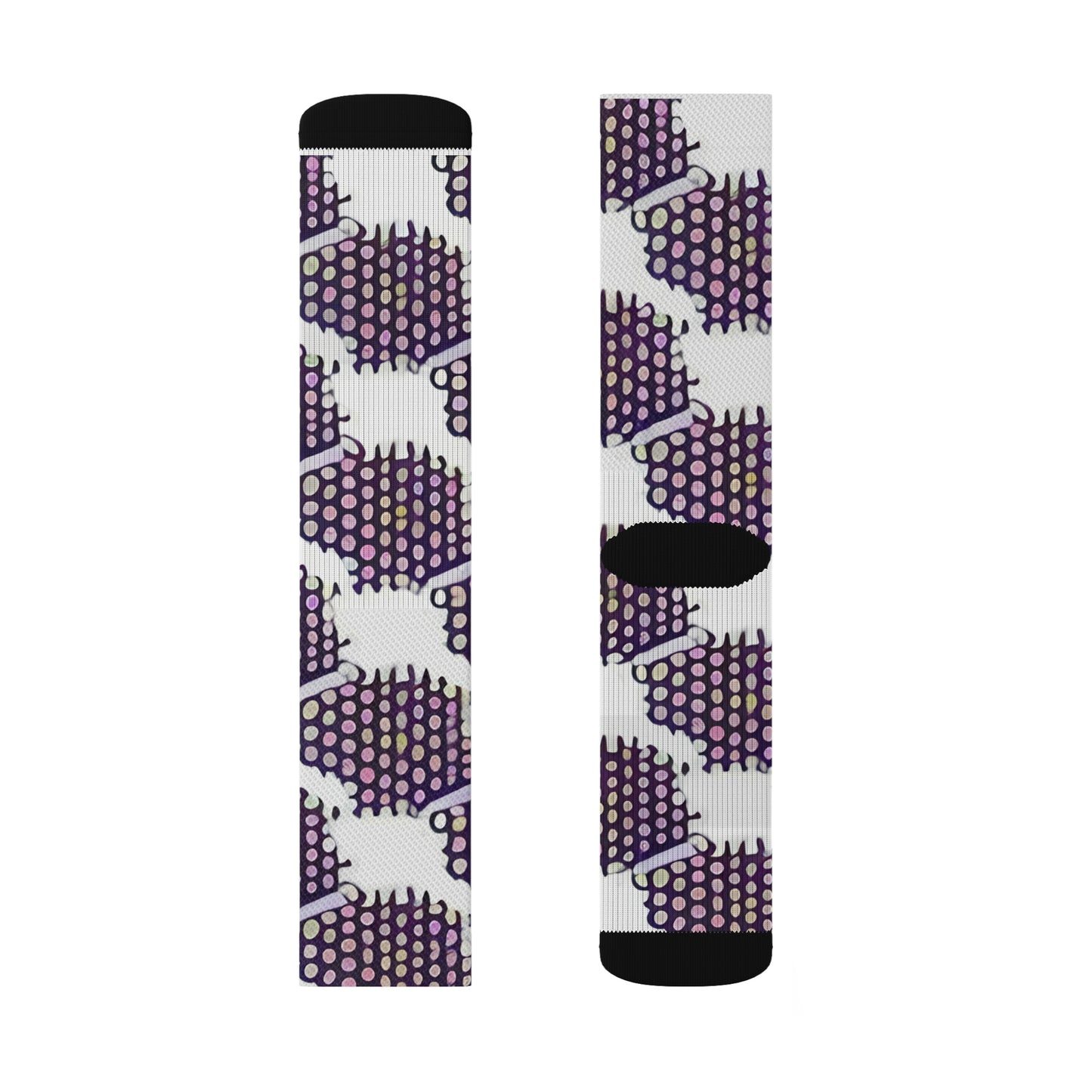 Stylish Purple & White Patterned Socks - Great Footwear Accessory!