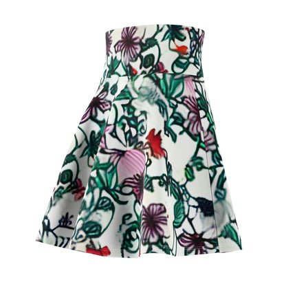 Floral Bliss: White Skirt with Vibrant Blossoms