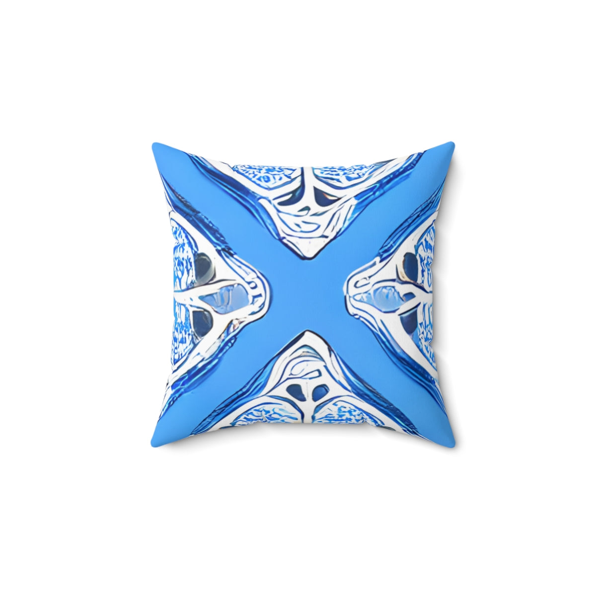 Abstract Blue and White Pillow Adds Modern Touch to Decor