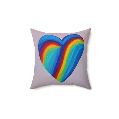 Feel the Love: Rainbow Heart Pillow Brings Colorful Comfort