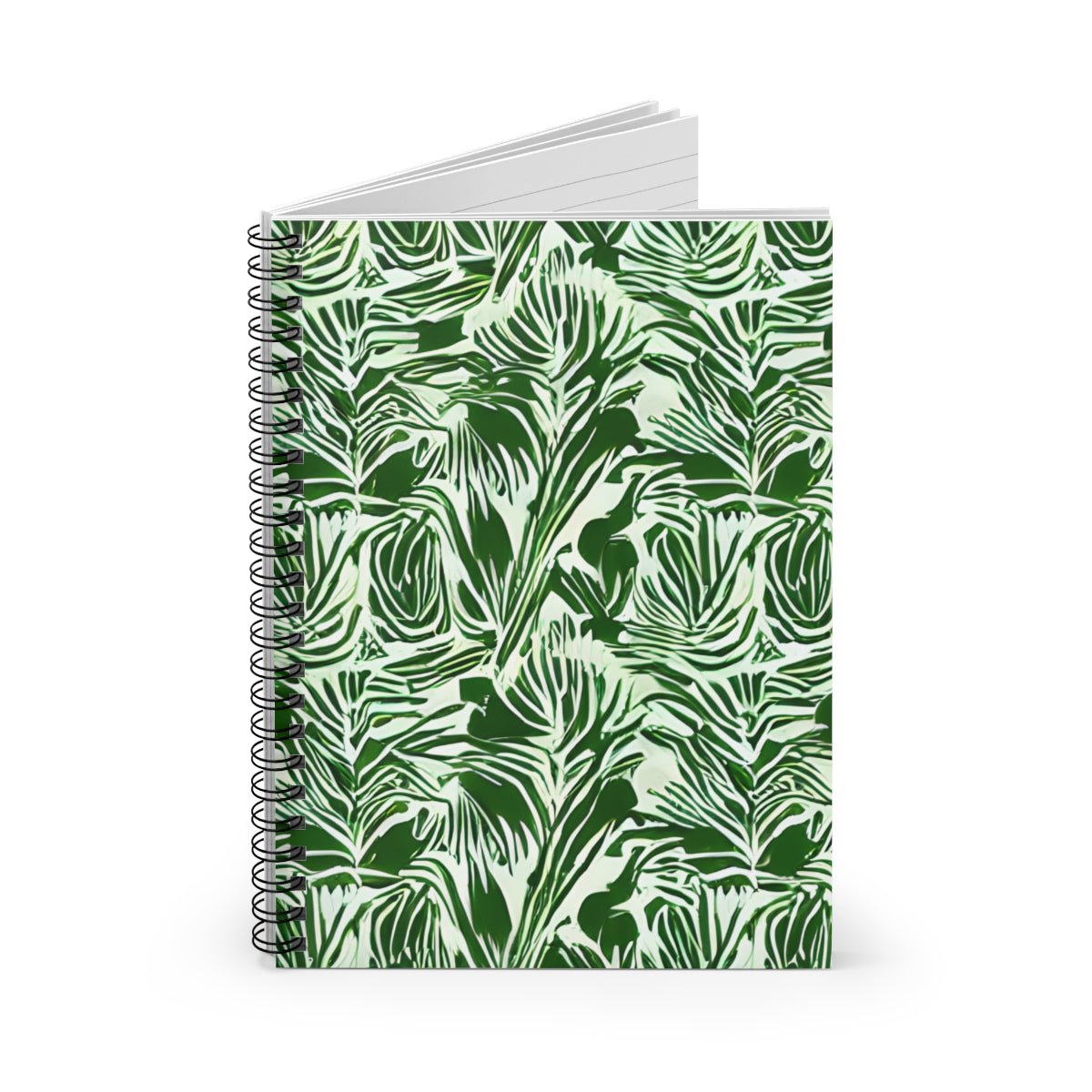 Green and White Spiral Notebook: Chic and Minimalist Design