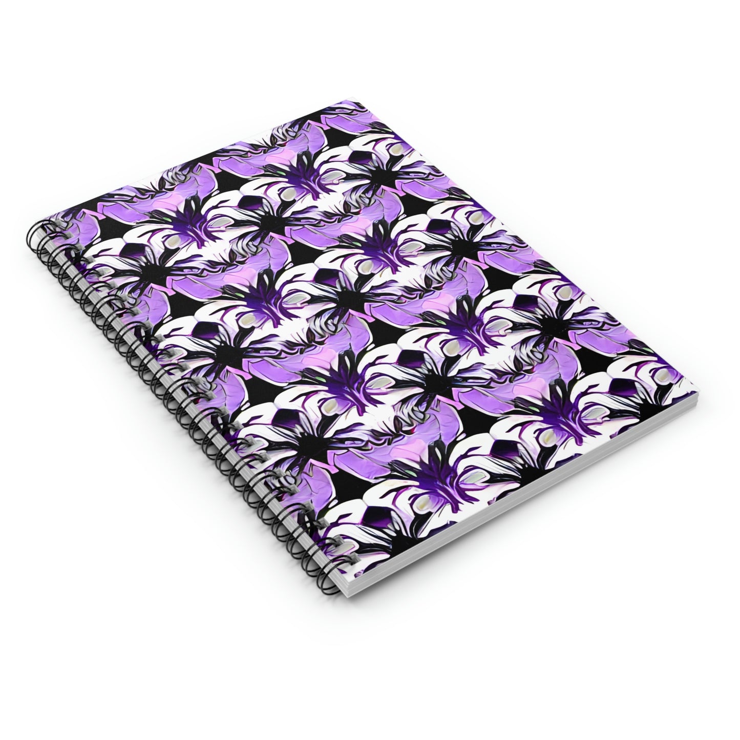 Purple and Black Flower Spiral Notebook: A Stylish Writing Companion!