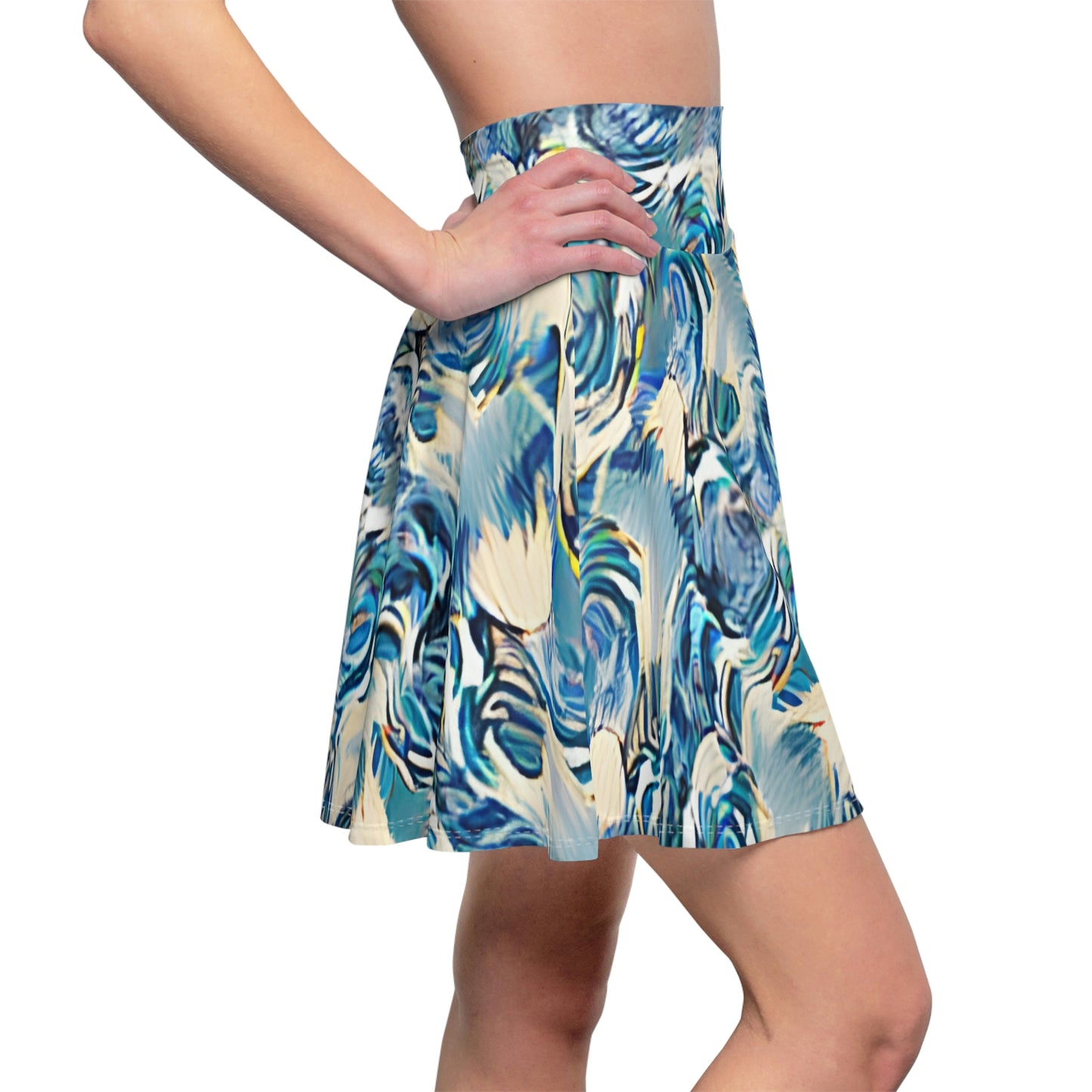 Swirling in Blue and White: Eye-catching Skirt Design