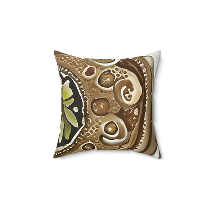 Abstract Charm: Brown & White Throw Pillow with an Eye-Catching Design