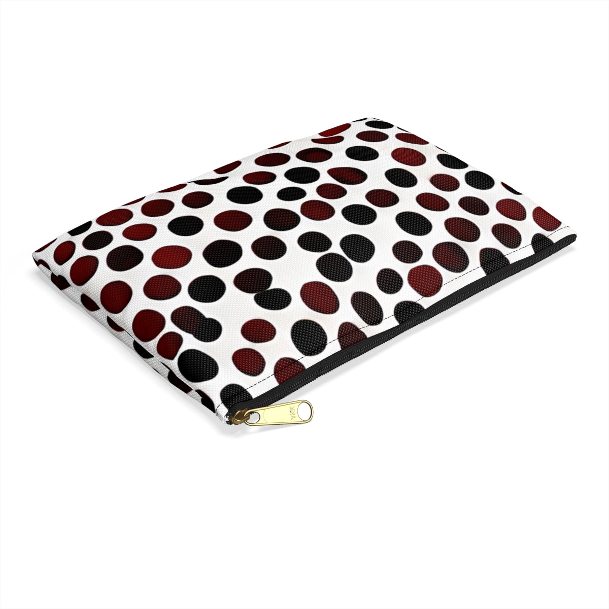 Bold and playful: Black and Red Polka Dot Zipper Pouch