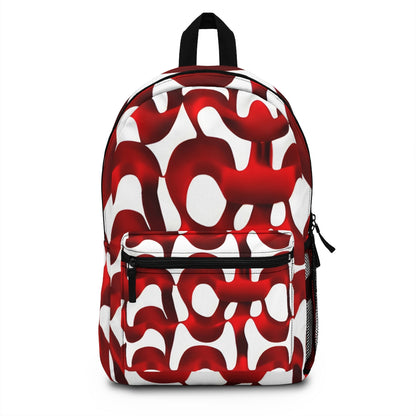 Colorful Abstract Backpack - Red & White Design